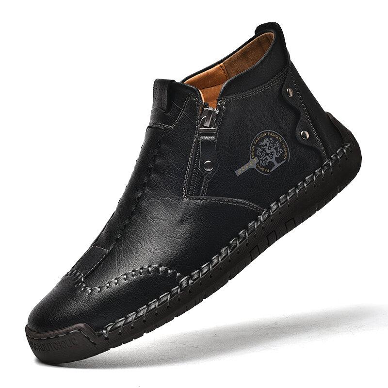 Handgefertigte Stiefeletten aus Mikrofaserleder für Herren – Stilvoll & Vielseitig