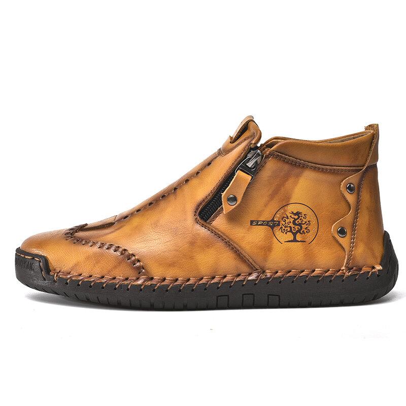 Handgefertigte Stiefeletten aus Mikrofaserleder für Herren – Stilvoll & Vielseitig