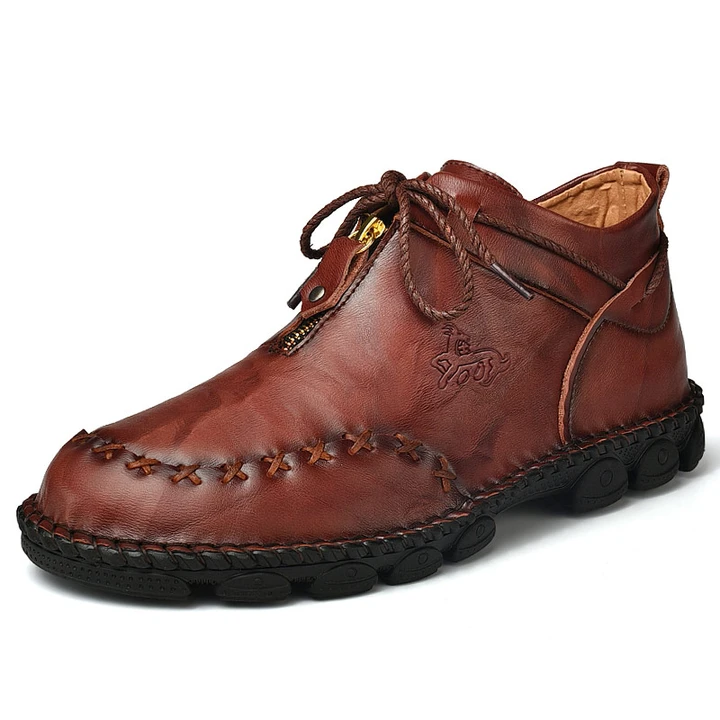 Handgenähte Freizeitstiefel aus Leder für Herren – bequem und rutschfest
