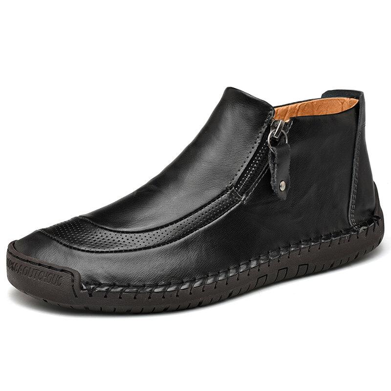 Handgenähte Lederstiefeletten für Herren – Bequem & Stylisch