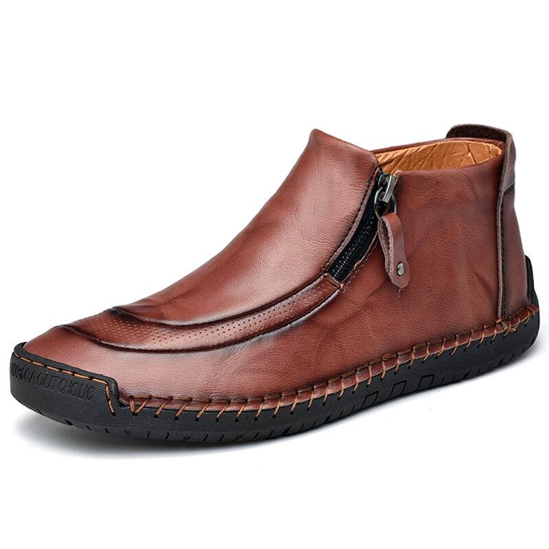 Handgenähte Lederstiefeletten für Herren – Bequem & Stylisch