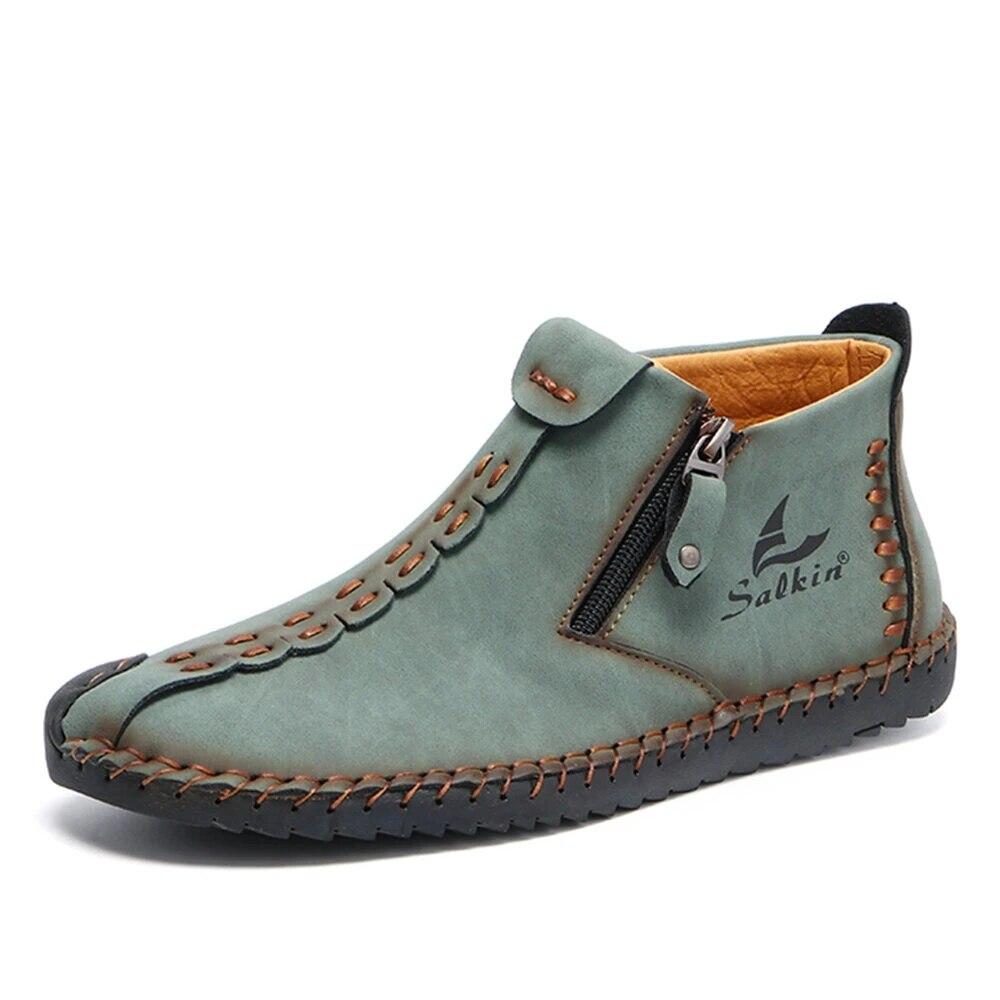 Handgenähte Stiefeletten für Herren – Weiches und bequemes Slip-On-Design