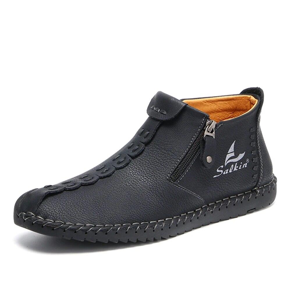 Handgenähte Stiefeletten für Herren – Weiches und bequemes Slip-On-Design