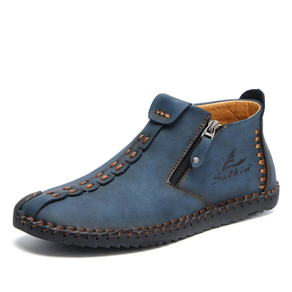 Handgenähte Stiefeletten für Herren – Weiches und bequemes Slip-On-Design