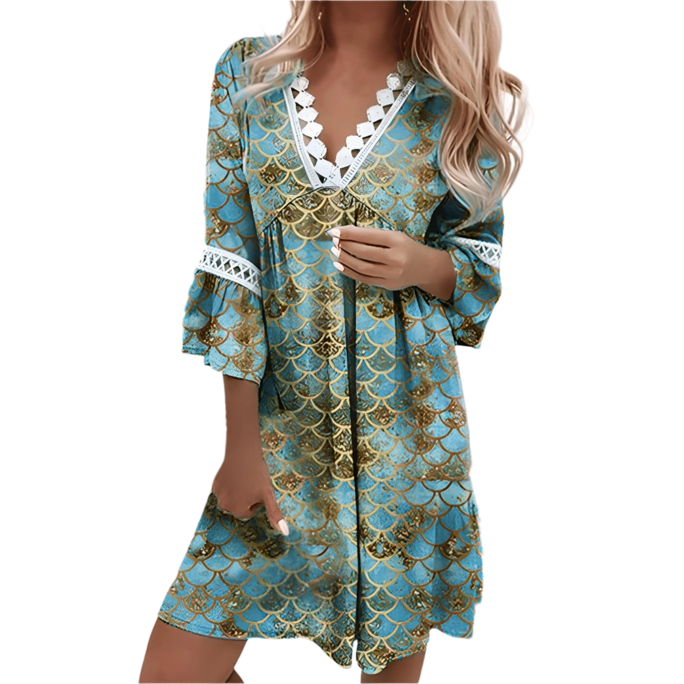 Hannah - V-Ausschnitt Kleid für Damen - Stilvoll & Bequem