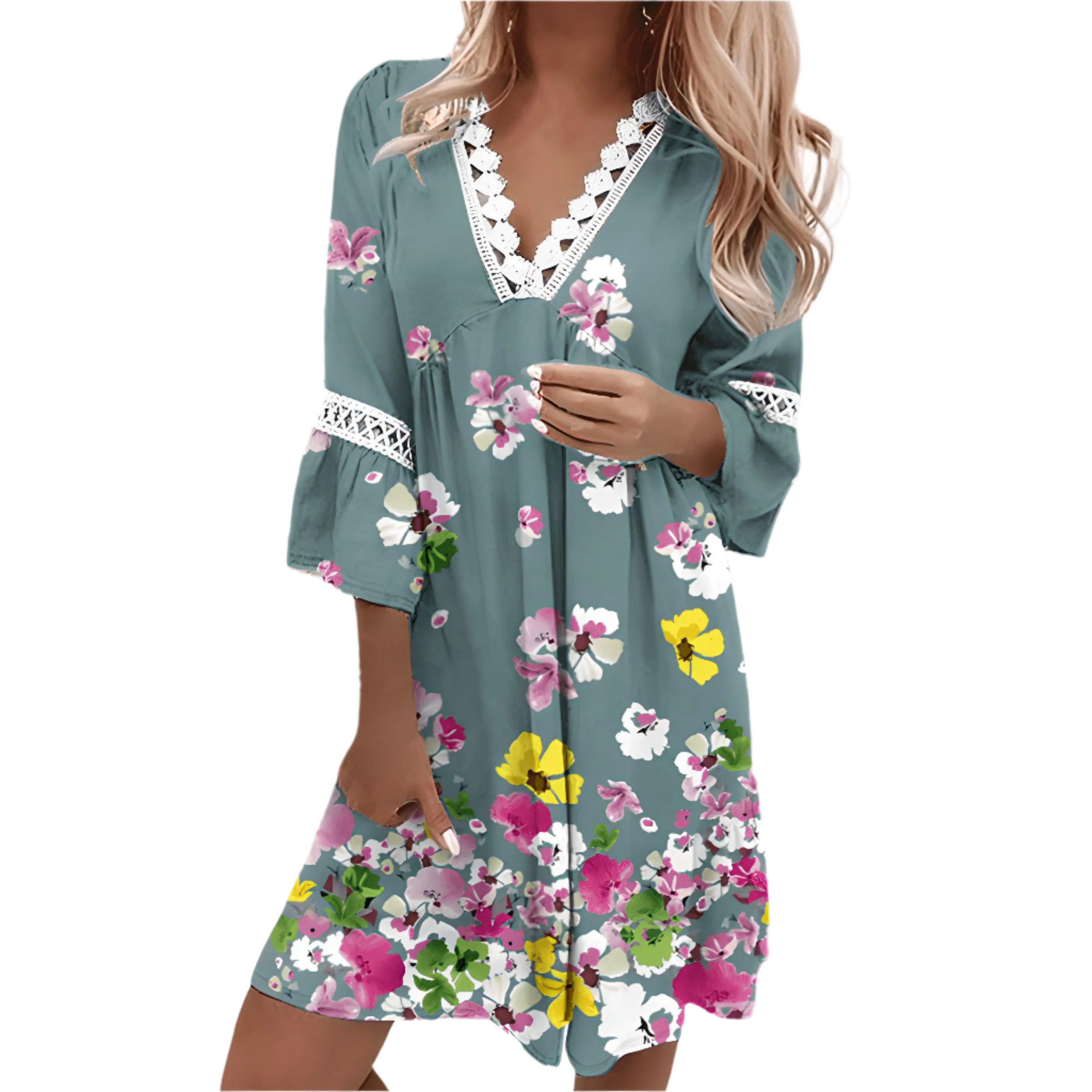 Hannah - V-Ausschnitt Kleid für Damen - Stilvoll & Bequem
