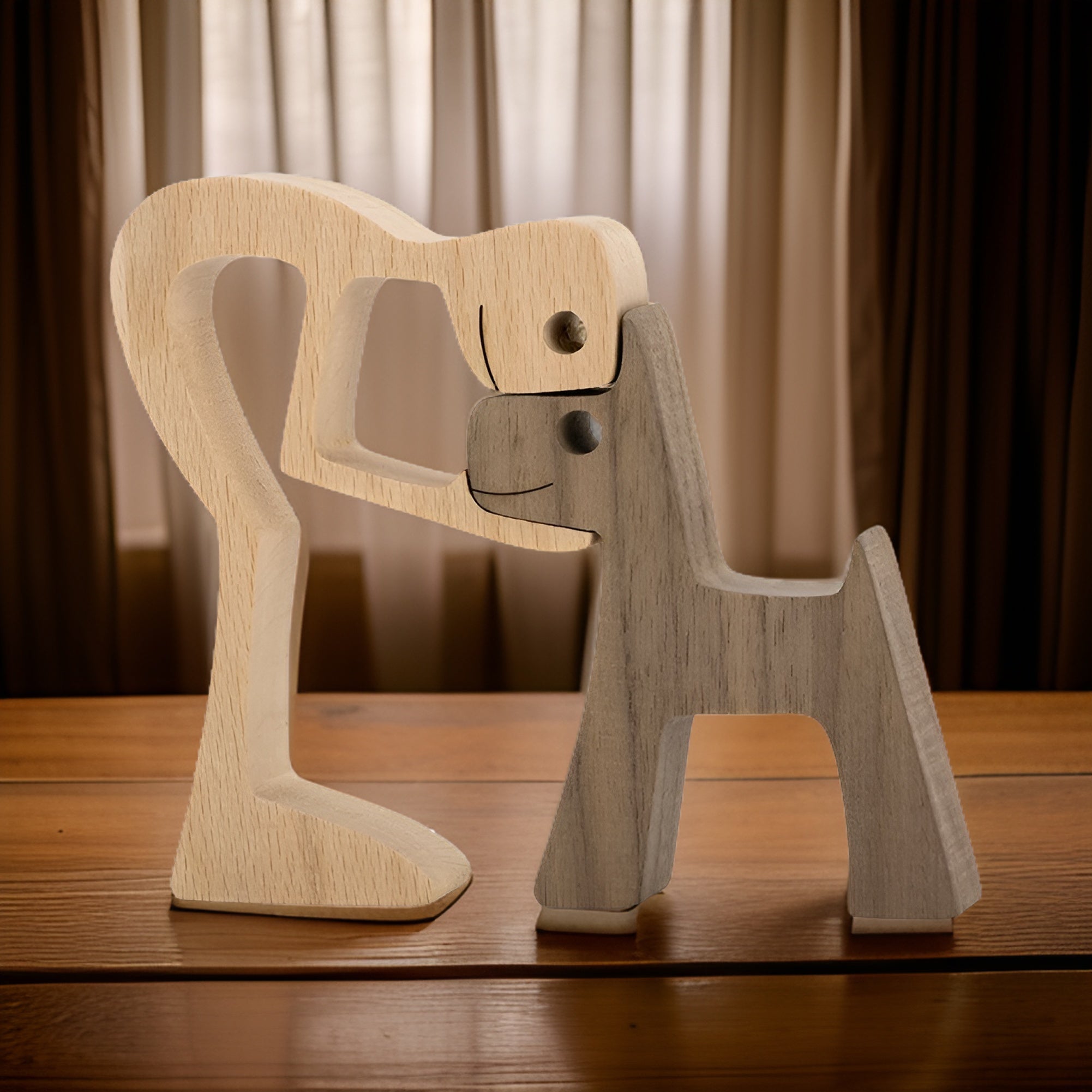 HeartPaw – Handgefertigte Holzskulptur als Symbol der Freundschaft zwischen Mensch & Hund