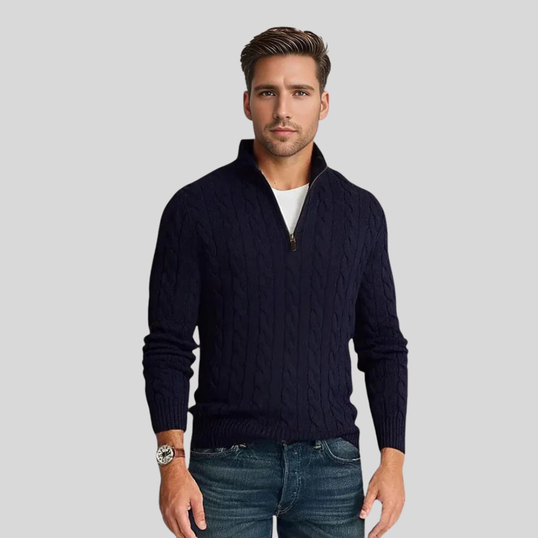 Herren – Kabelstrick-Pullover – Warm & Stilvoll