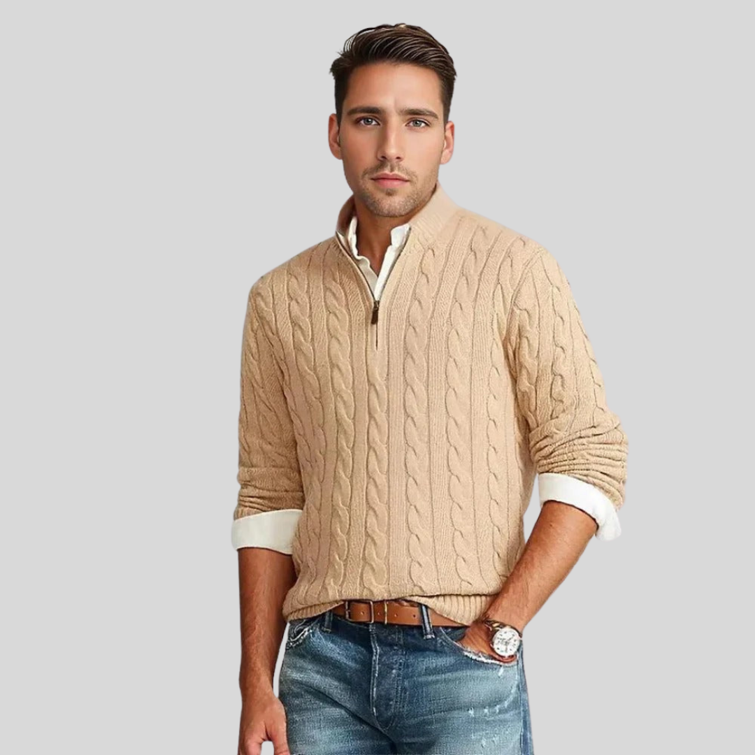 Herren – Kabelstrick-Pullover – Warm & Stilvoll