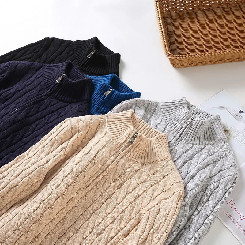 Herren – Kabelstrick-Pullover – Warm & Stilvoll
