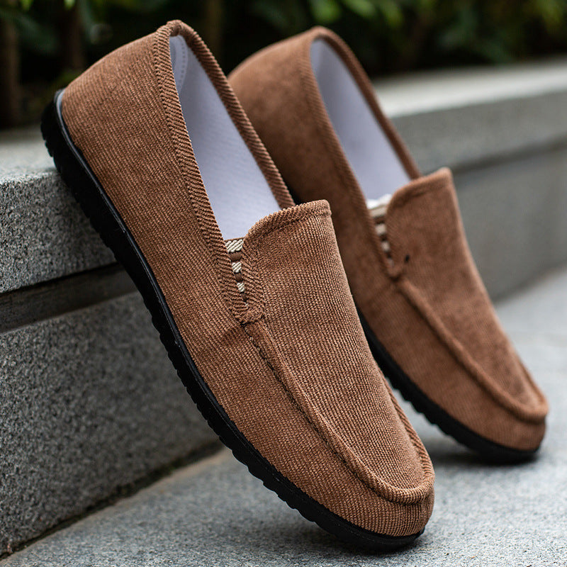 Herren Loafers – Bequeme Corduroy Schuhe – Stilvoll in Braun & Schwarz