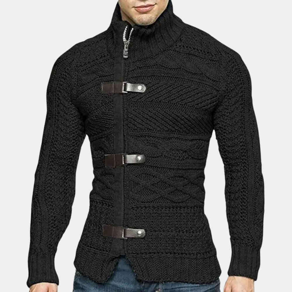 Herren Rollkragenpullover Schwarz – Zeitloser Merinowolle Stil – Elegant & Komfortabel