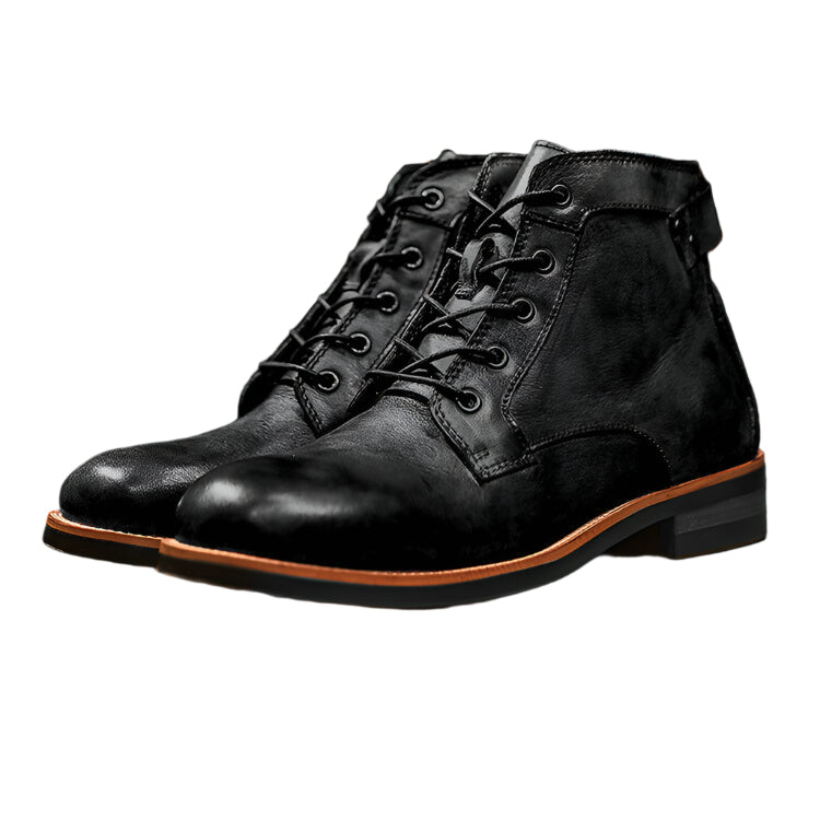 Herren Stiefel Leder – Schwarze Winterstiefel – Komfortabel & Rutschfest 0
