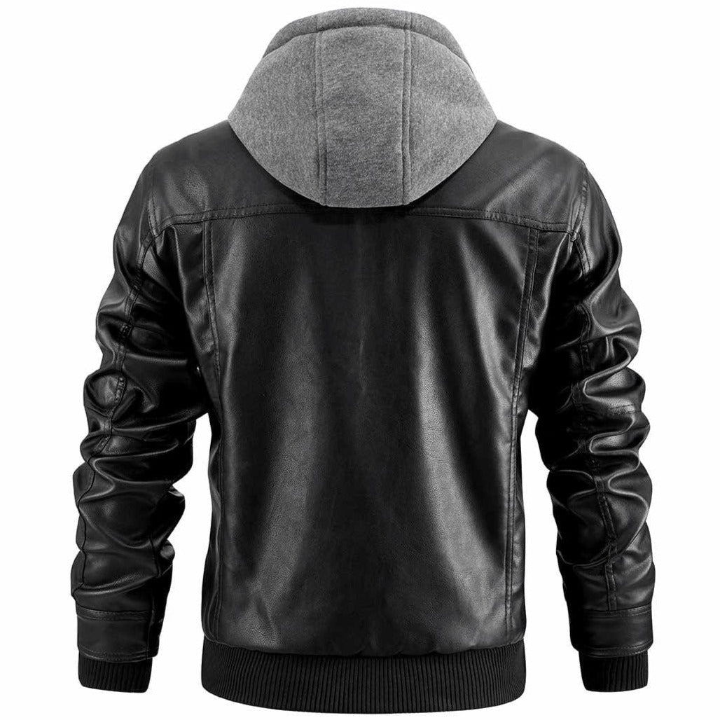 Hochwertige Lederjacke für Herren – Stilvoll mit Kapuze & Funktionalität 3