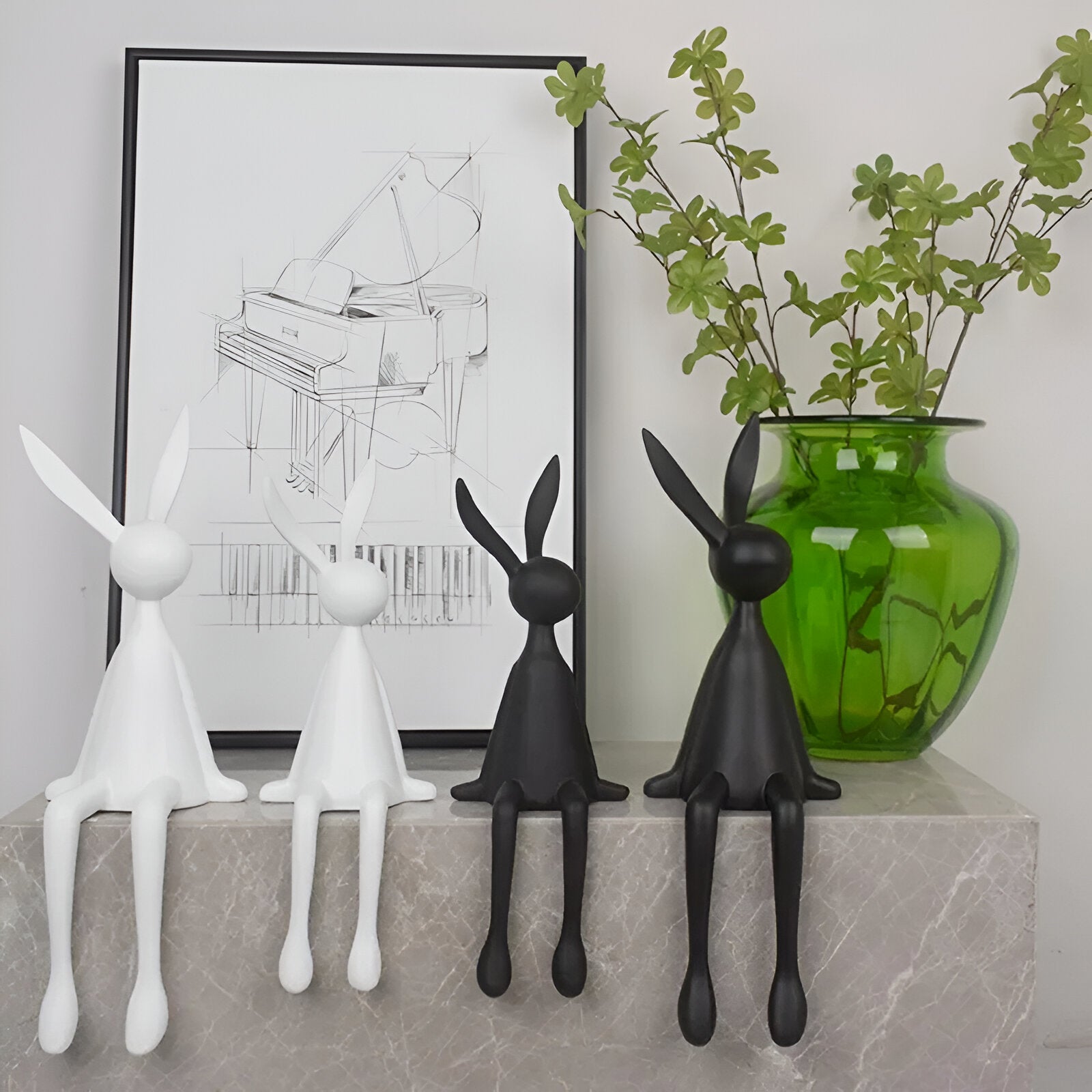 Hoparo – Moderner Osterhase aus Harz (Minimalistisches Deko-Highlight in 3 Farben)