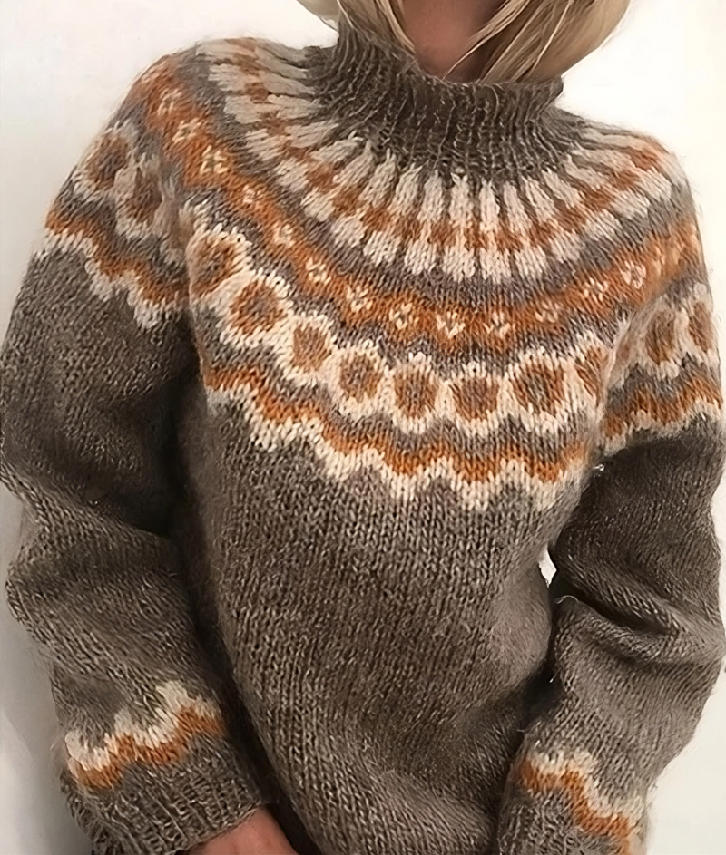 Isländische Wolle – Rollkragenpullover Damen – Warm & Elegant für Herbst und Winter