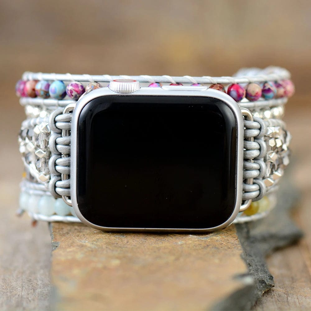Jaspis Armband für Apple Watch – Handgefertigt & Stilvoll – Bequem im Boho-Stil
