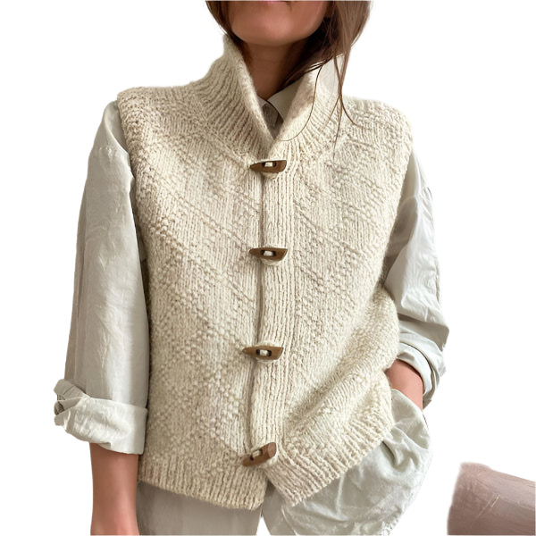 Jennie – Ärmelose Strickweste Damen – Minimalistisch & Vielseitig