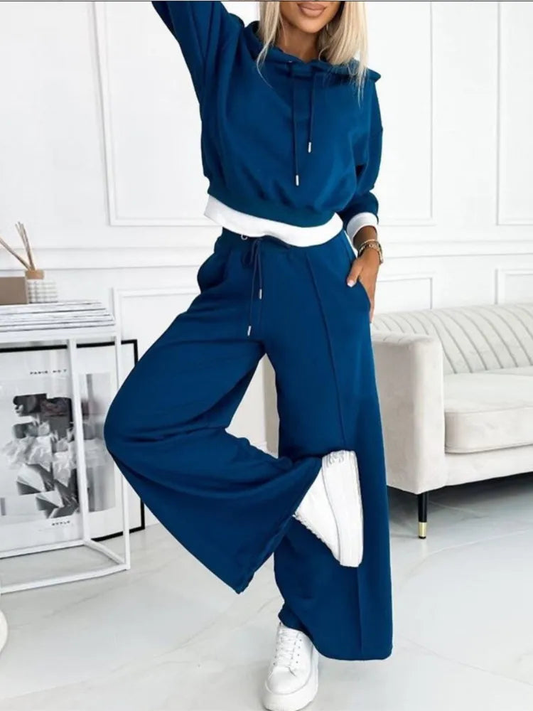 Kapuzenoberteil und weite Hose für Damen – Lässiger Komfort & Stil