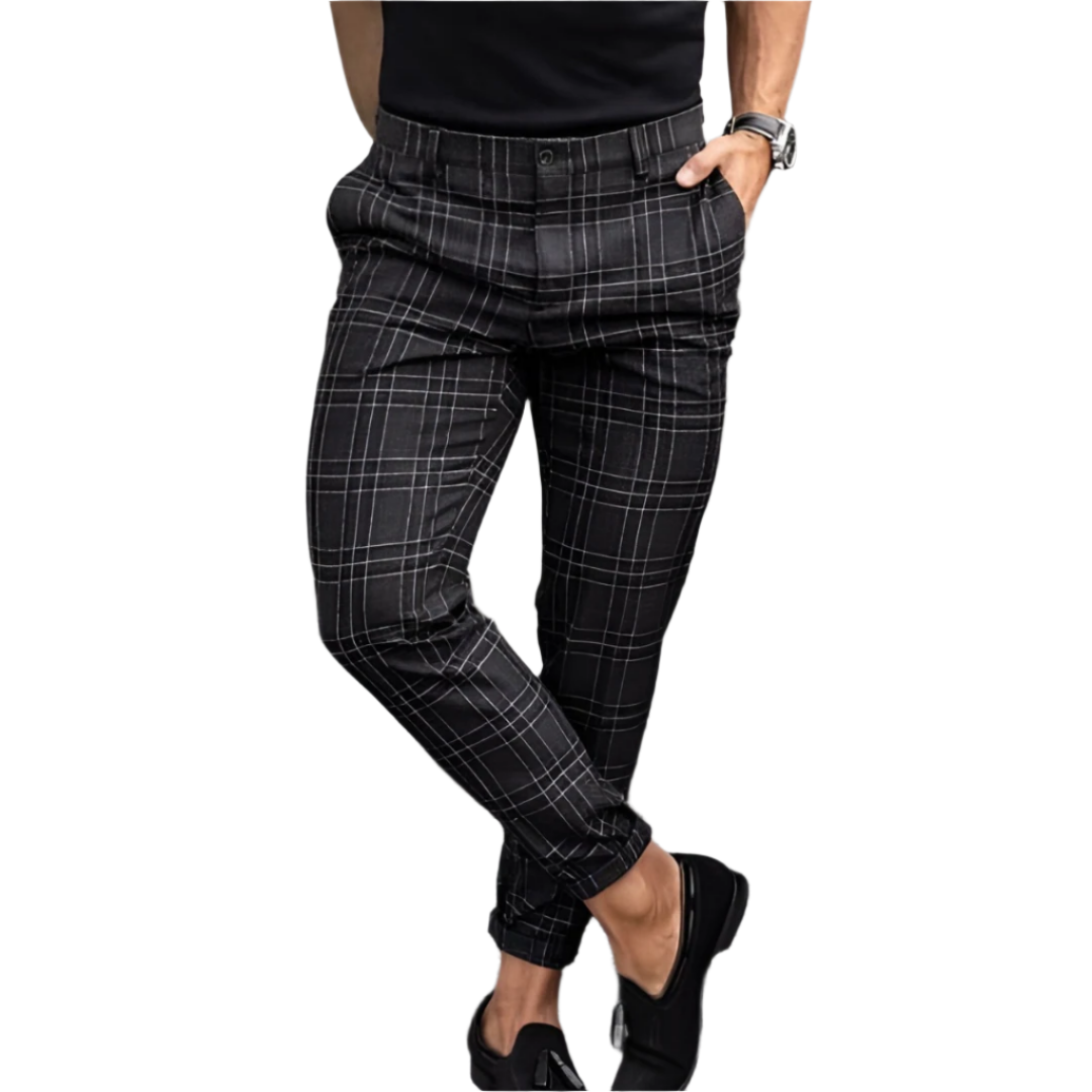 Karomuster – Herren Chino Hose – Slim Fit & Vielseitig Elegant 0