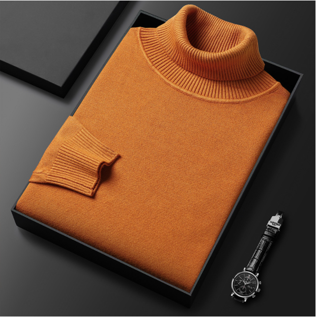Kaschmir-Baumwoll Rollkragenpullover für Herren – Elegant & Warm
