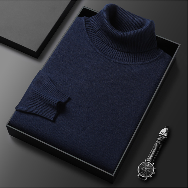 Kaschmir-Baumwoll Rollkragenpullover für Herren – Elegant & Warm