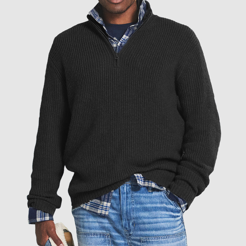 Kaschmir Pullover mit Reißverschluss für Herren – Elegant & Bequem