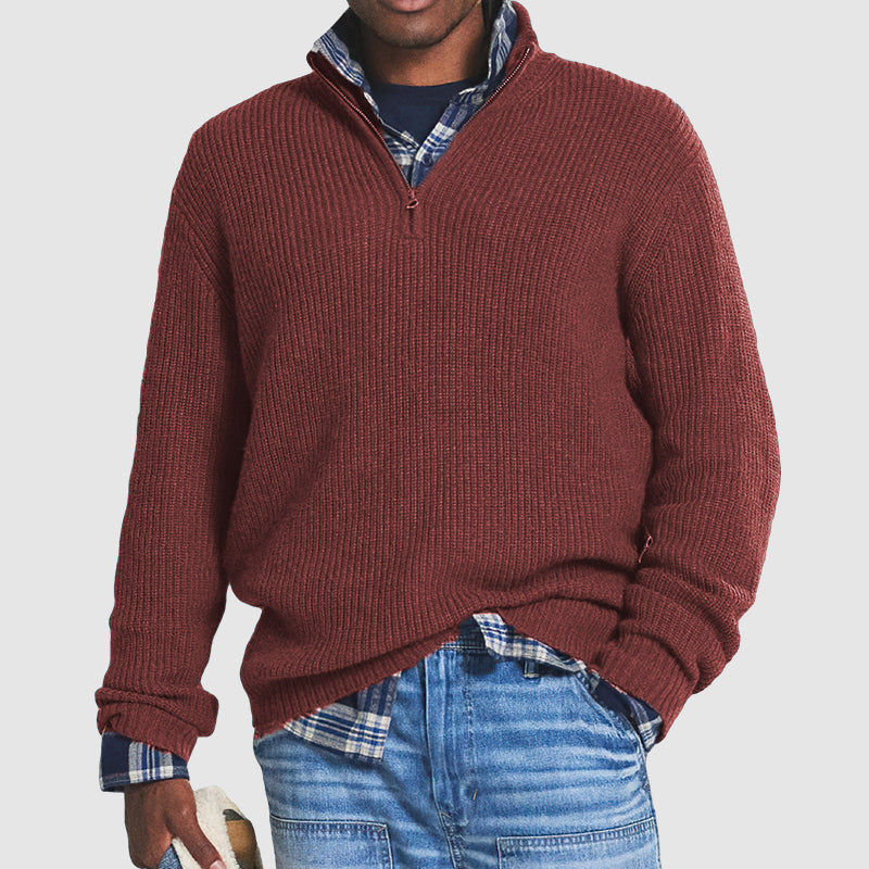 Kaschmir Pullover mit Reißverschluss für Herren – Elegant & Bequem