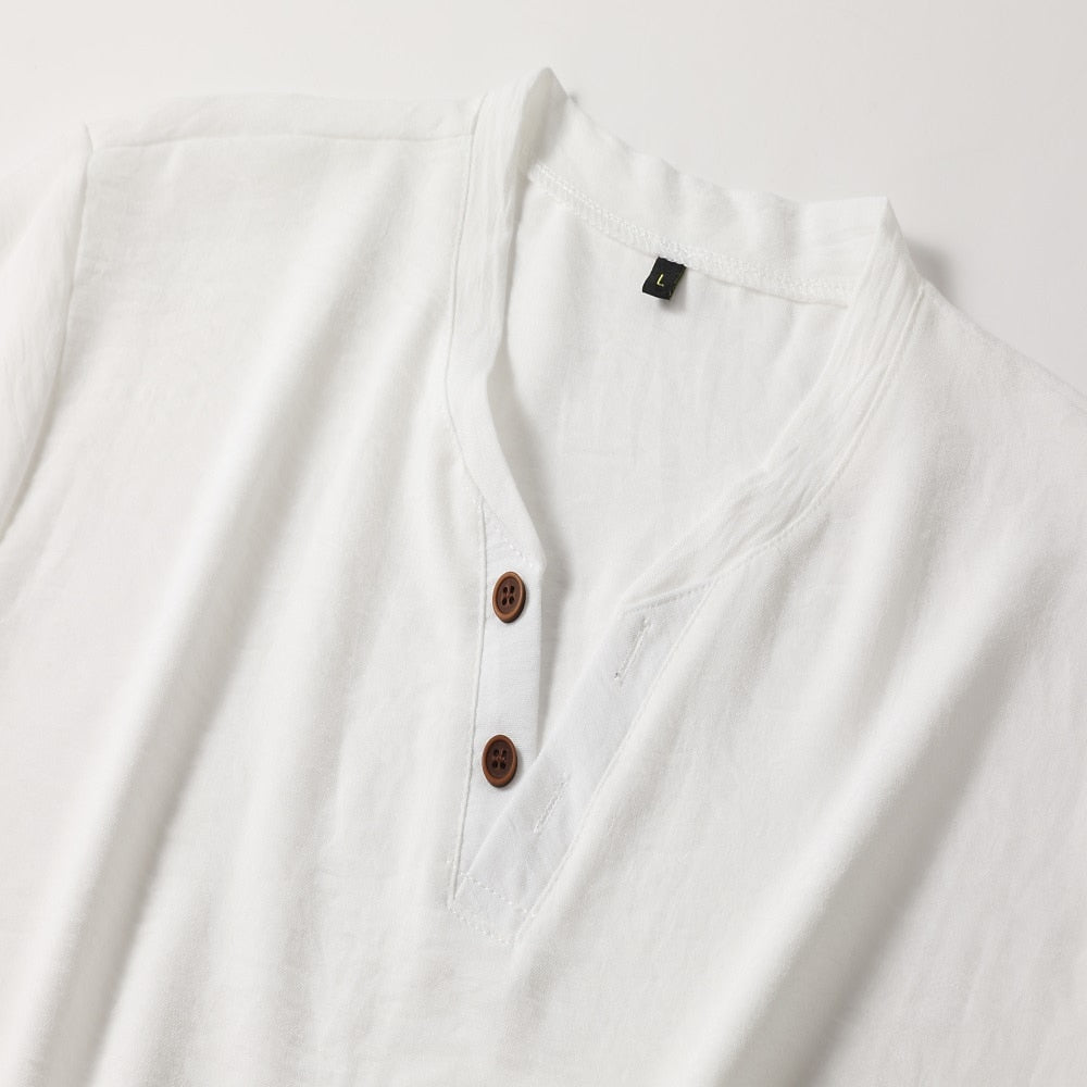 Kasper – Herrenhemd Langarm – Eleganter V-Ausschnitt aus 100% Baumwolle 1