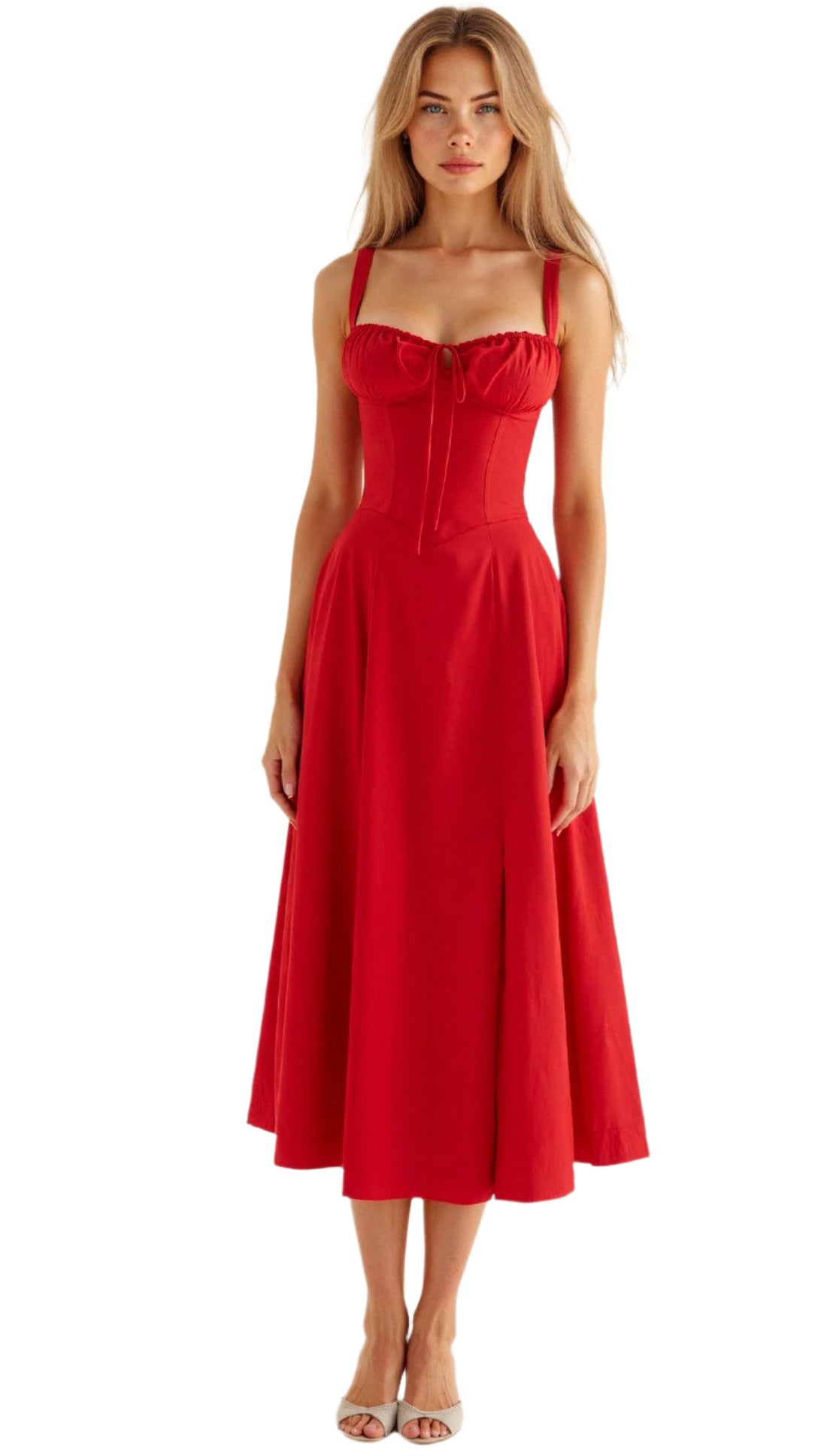 Kiana – Midikleid Sommer – Figurbetont & Fließend für Hochzeitsgäste