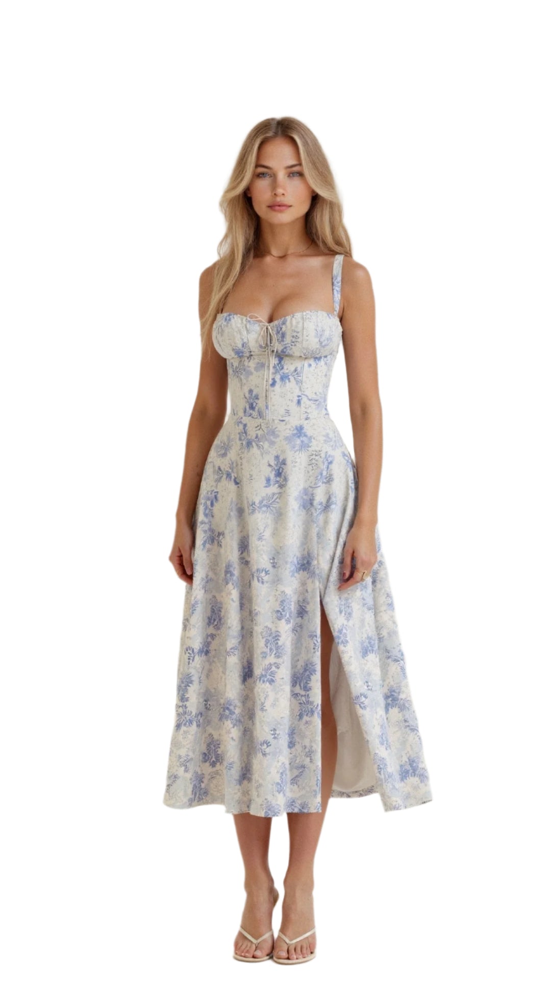 Kiana – Midikleid Sommer – Figurbetont & Fließend für Hochzeitsgäste