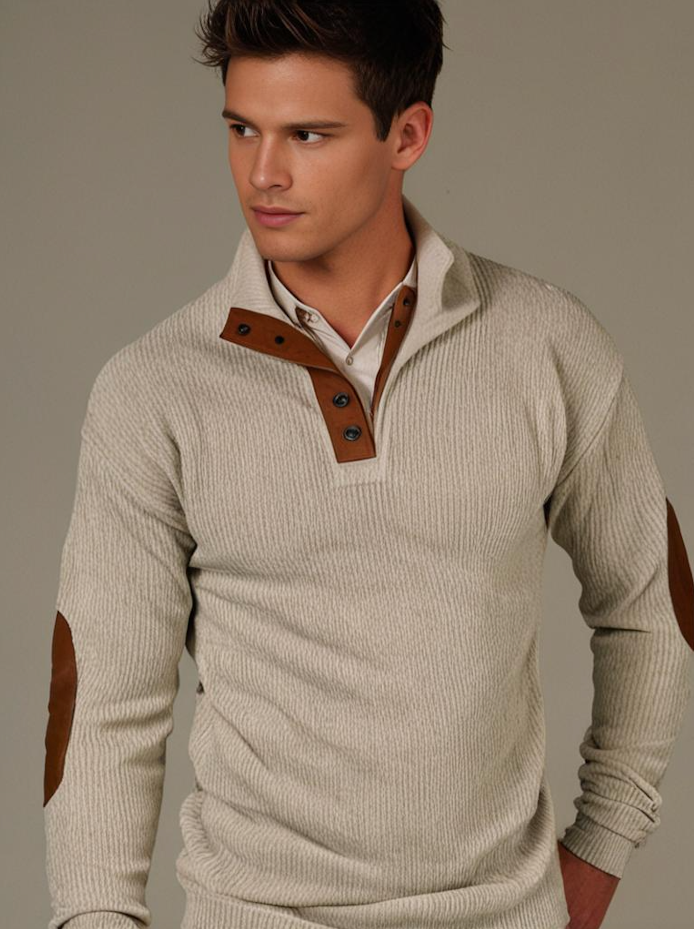 Klassischer Herren Strickpullover – Zeitloses Rippenmuster