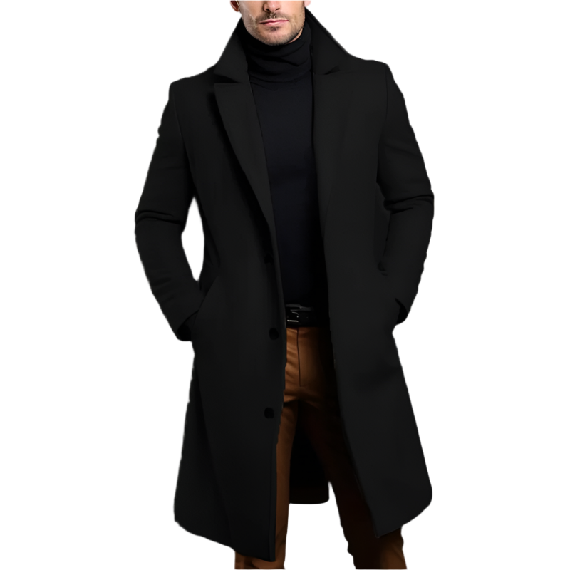 Klassischer Wollmantel für Herren – Elegant & Warm für Kühle Tage