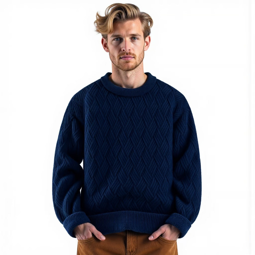 Klassischer Zopfmuster-Pullover für Herren – Warm & Stilvoll