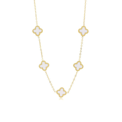 Klebblatt-Halskette – Vergoldet & Verstellbar – Elegantes Accessoire für Damen 0