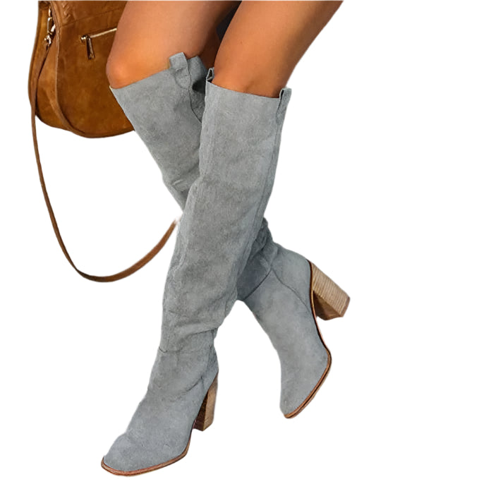Kniehohe Wildlederstiefel – Elegant in Schwarz oder Braun