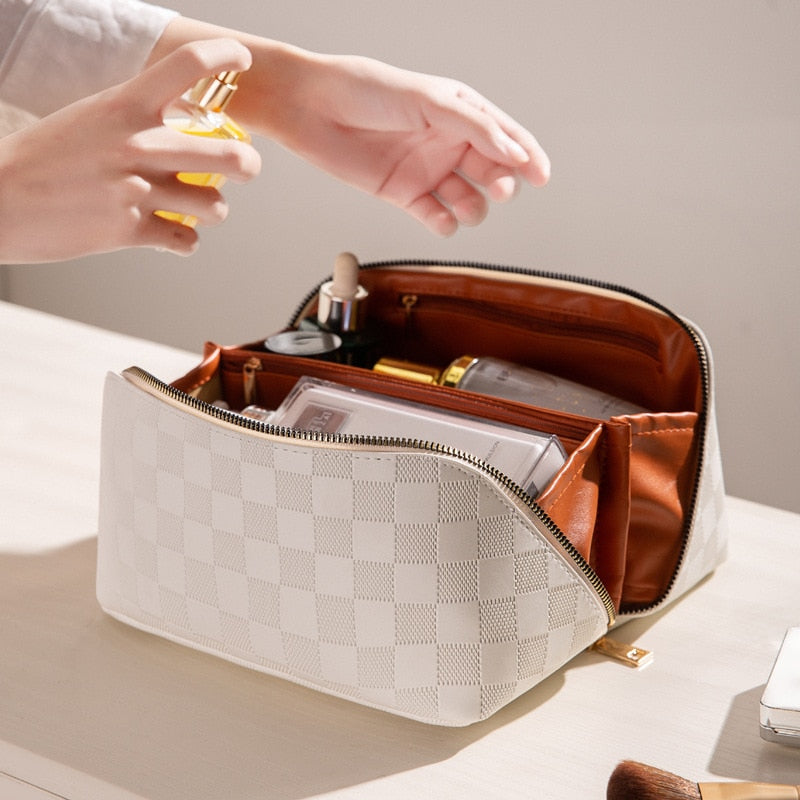 Kosmetiktasche Damen – Luxuriös und Geräumig aus PU-Leder