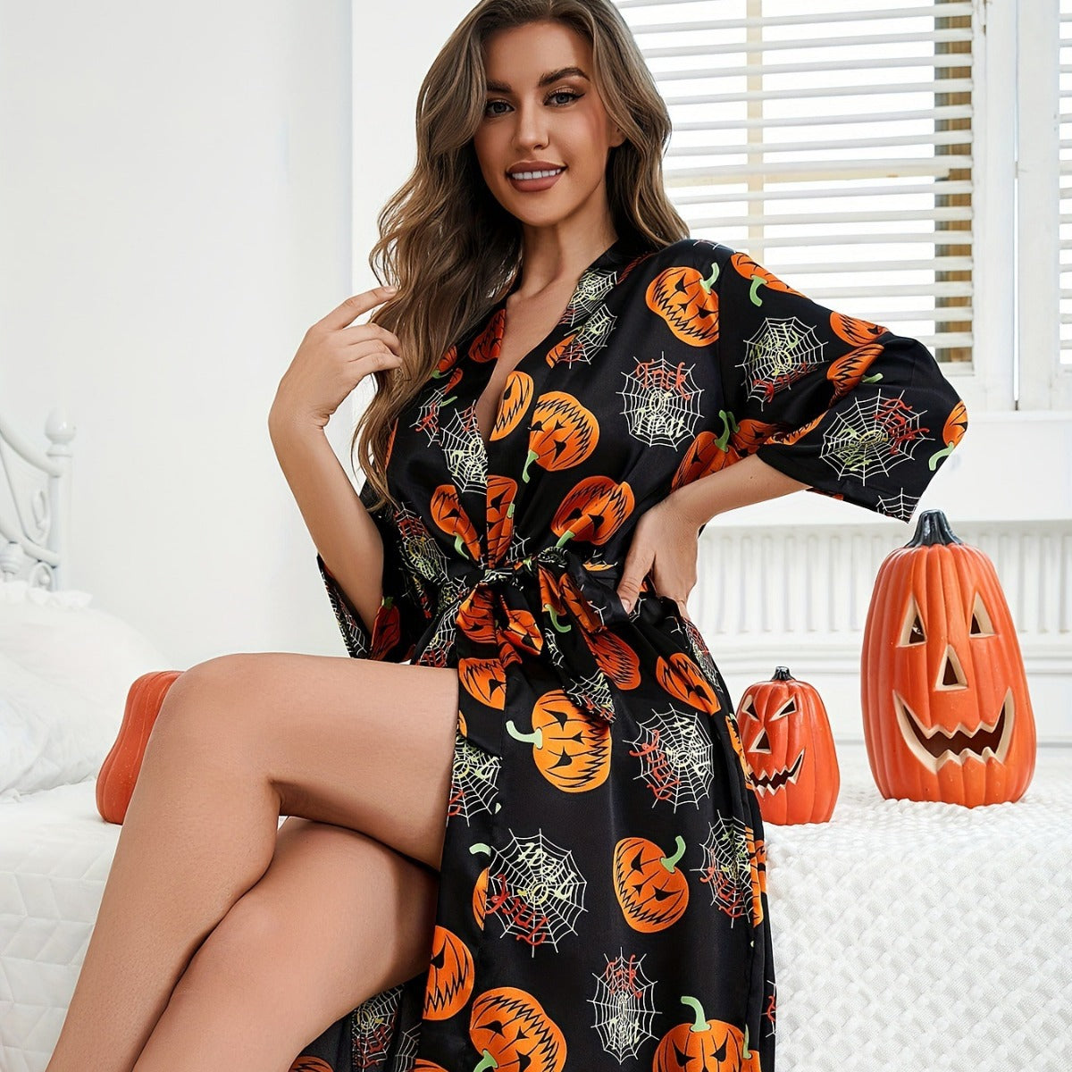 Kürbis-Robe – Verspielt & Bequem – Ideal für Halloween-Feiern 1
