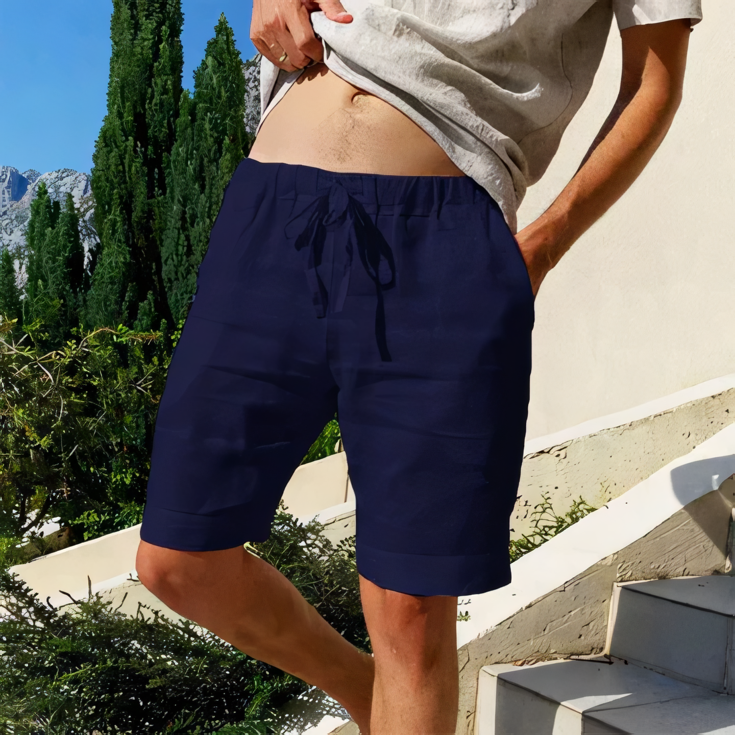 Leinen Shorts Herren – Leicht & Atmungsaktiv – Ideal für Sommerausflüge