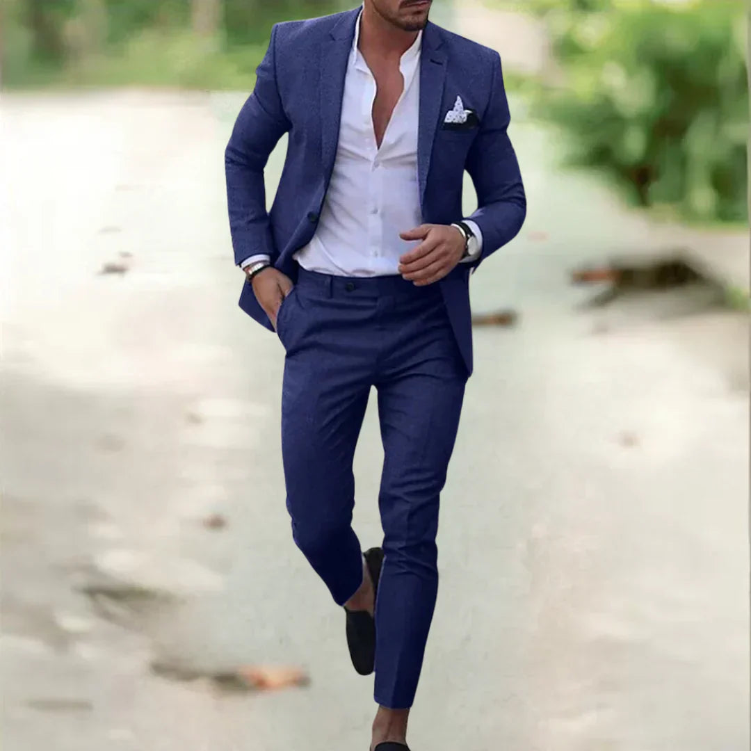 Leinenanzug Herren – Slim Fit – Eleganter Sommerlook für Hochzeit & Freizeit