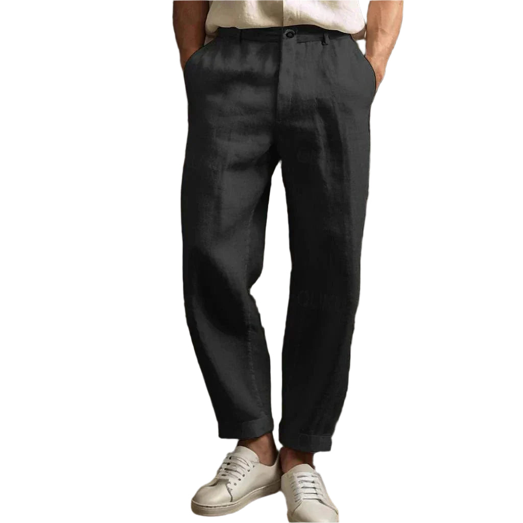 Leinenhose Herren – Lässig & Atmungsaktiv – Bequemer Bund mit Kordelzug 2