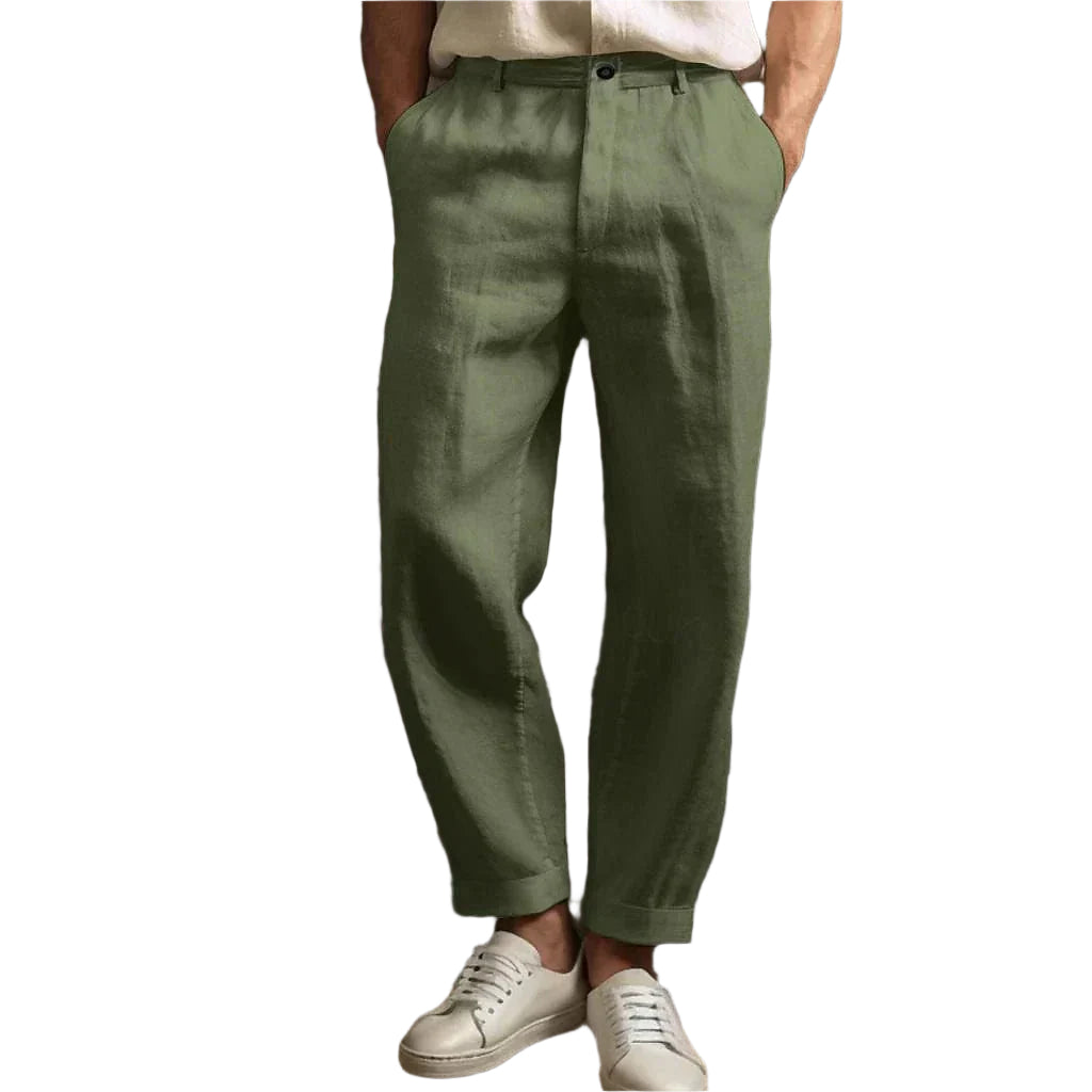 Leinenhose Herren – Lässig & Atmungsaktiv – Bequemer Bund mit Kordelzug 3