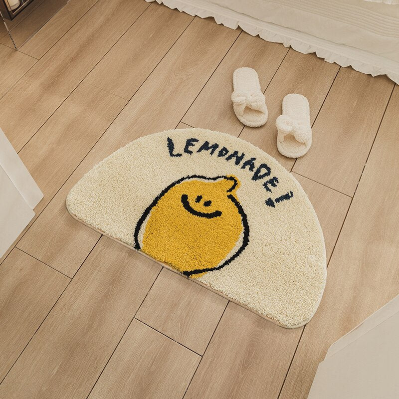 Lemonique – Rutschfester Teppich mit Zitronenmotiv aus weichem Polyester