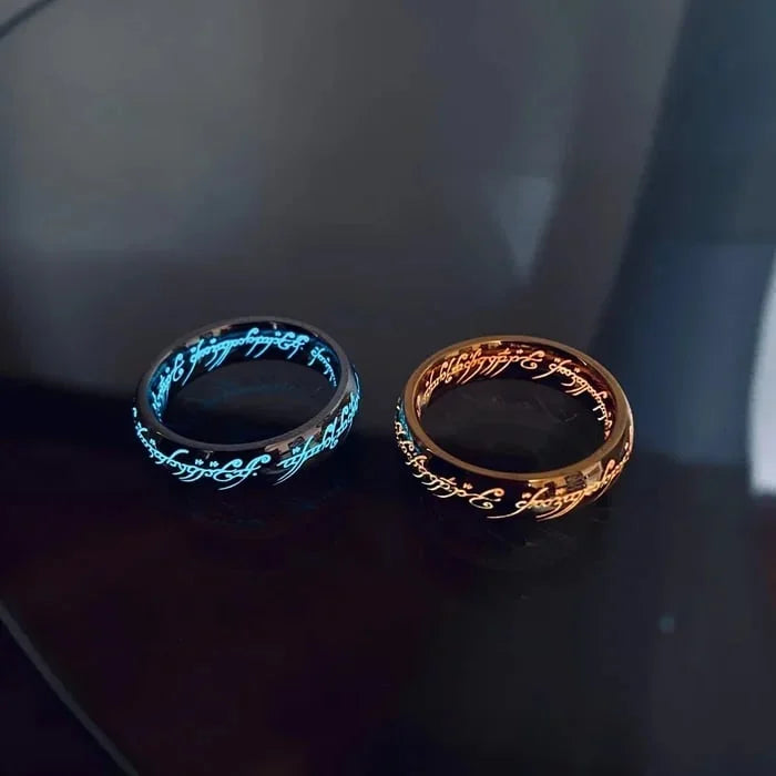Leuchtender Ring – Magisches Design mit Glücksrunen – Für Eleganz und Positivität