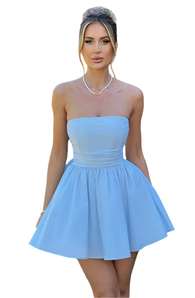 Lexi – Schwarzes Minikleid – Verspielt mit Raffungen & Schleifendetail