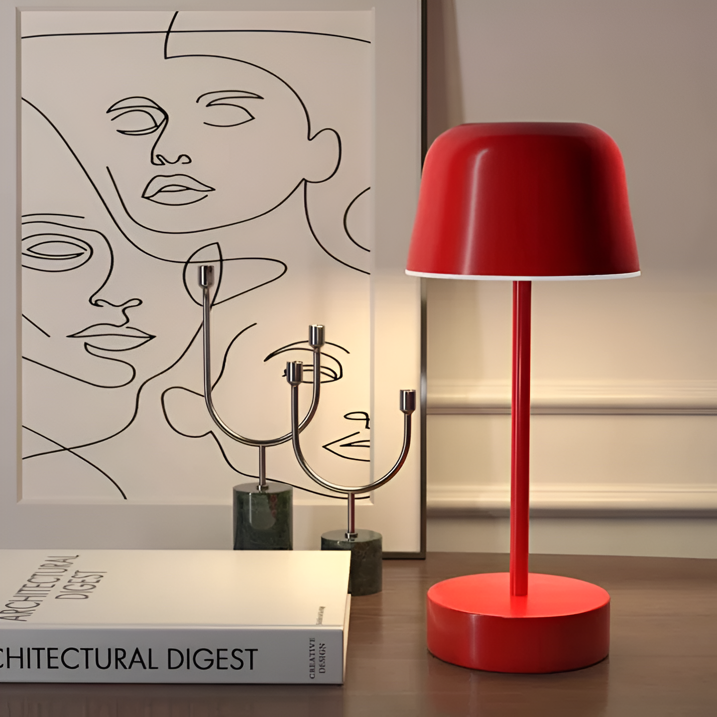 Liora – Kabellose Retro-LED-Tischleuchte in buntem Design