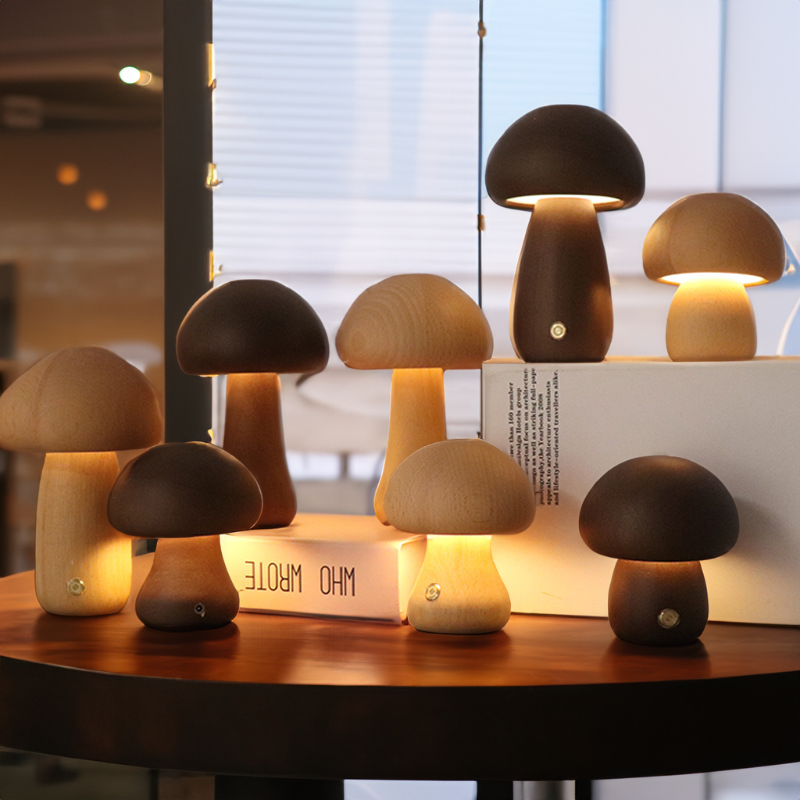 Lumora – Beruhigende LED-Holzlampe mit Touchfunktion