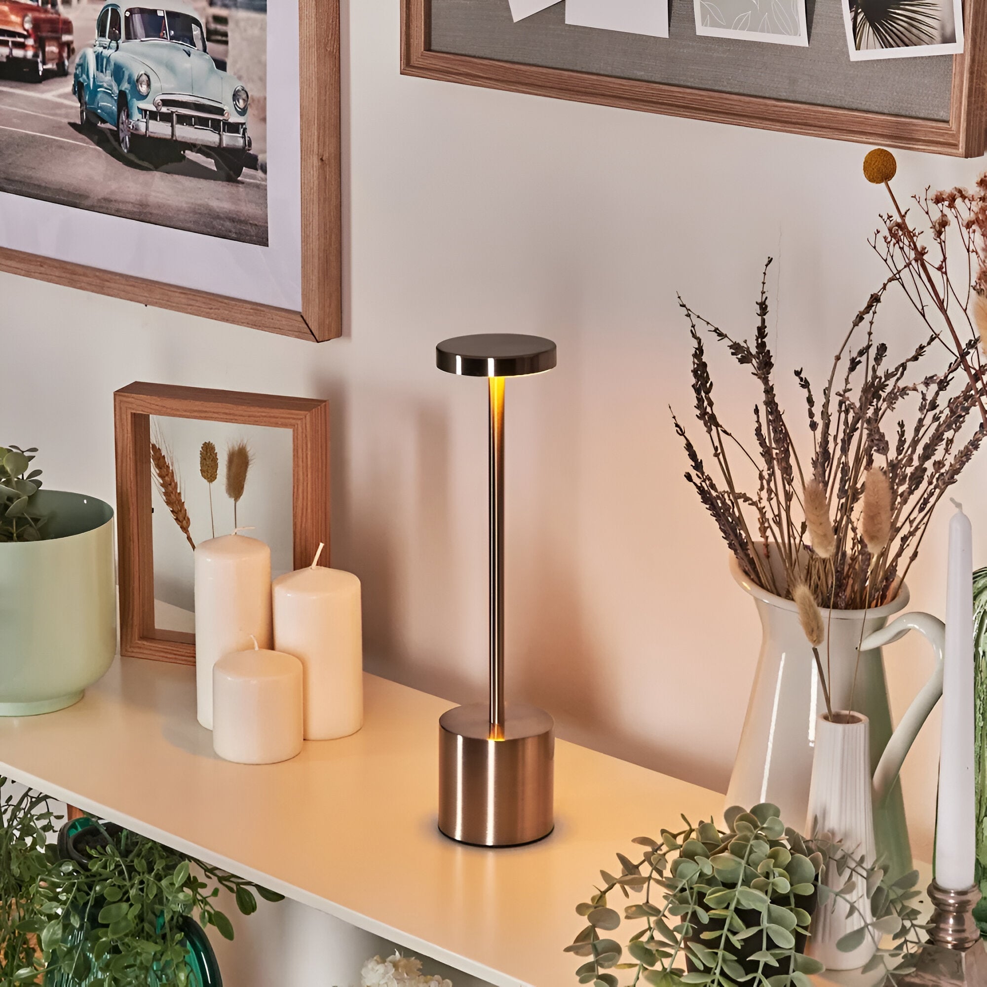 Luniva – Kabellose Retro-LED-Tischleuchte mit Touch & USB-Ladung