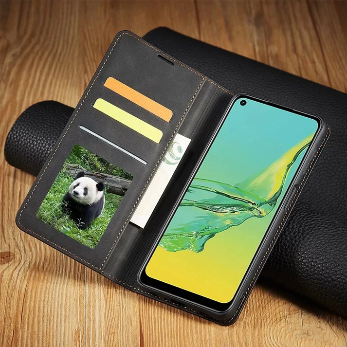 Magnetische Lederhülle für Samsung – Stilvoller & Robuster Schutz 4