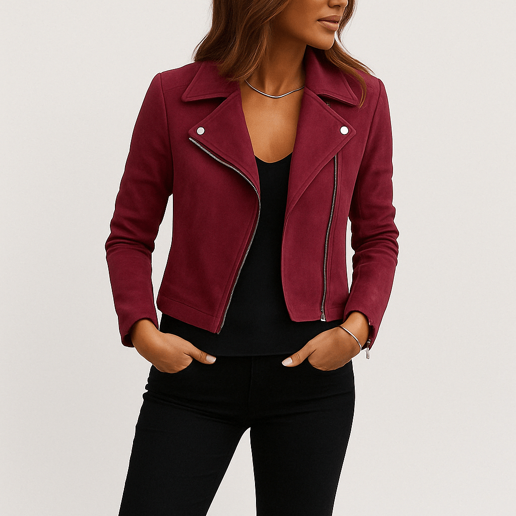 Matilda – Bikerjacke Damen – Eleganter Wildleder-Look für Stil und Komfort